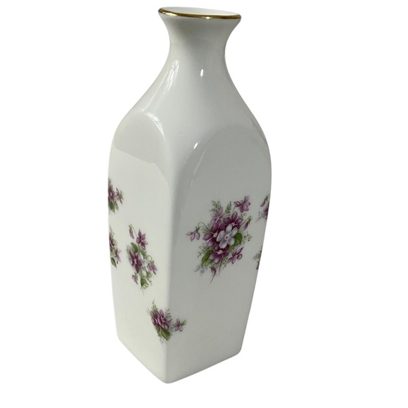 Royal Albert Bone China Sweet Violets Bud Vase Floral Gold Trim England 5” x 2” - Picture 4 of 10
